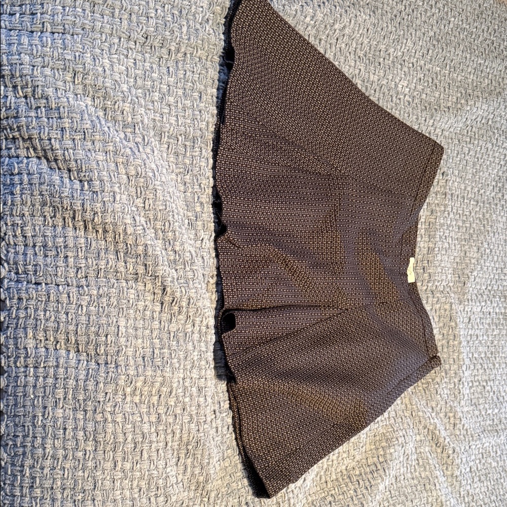 LOFT Brown Textured Circle Skirt